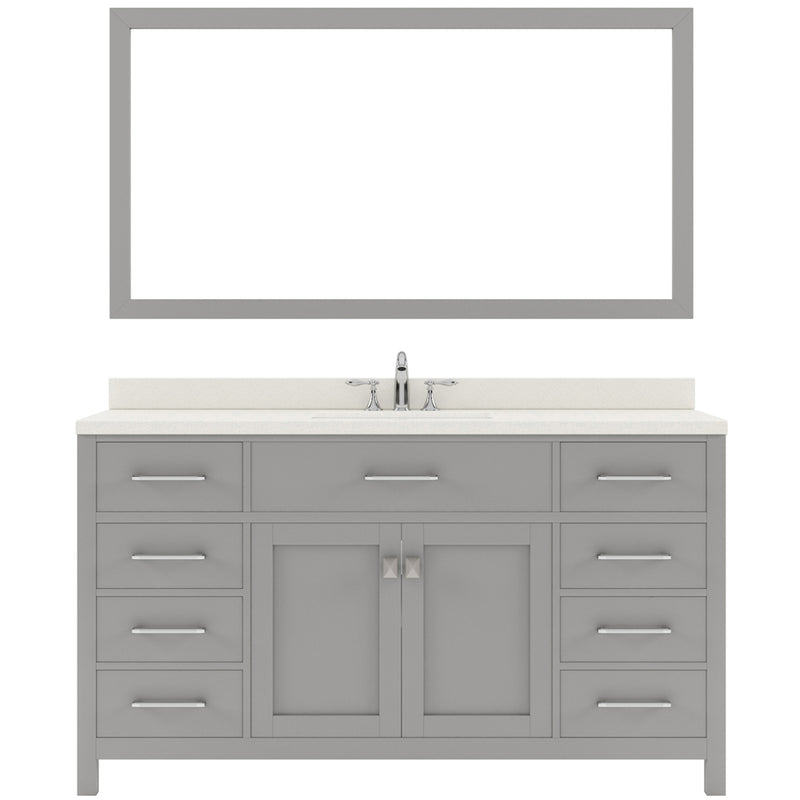 Modern Fittings Caroline 60" Single Bath Vanity with Quartz Top and Square Sink