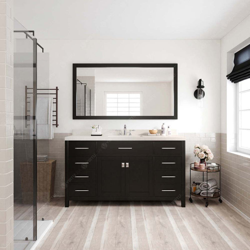 Modern Fittings Caroline 60" Single Bath Vanity with Quartz Top and Square Sink