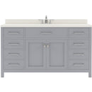 Modern Fittings Caroline 60" Single Bath Vanity with Quartz Top and Square Sink