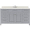 Modern Fittings Caroline 60" Single Bath Vanity with Quartz Top and Square Sink