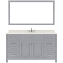 Modern Fittings Caroline 60" Single Bath Vanity with Quartz Top and Square Sink