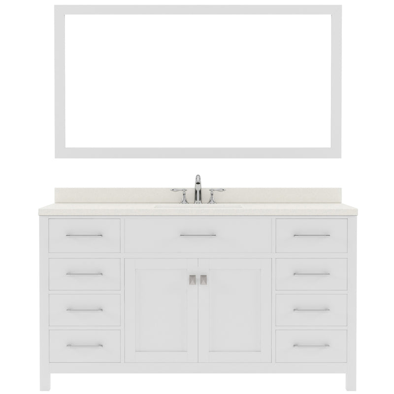 Modern Fittings Caroline 60" Single Bath Vanity with Quartz Top and Square Sink