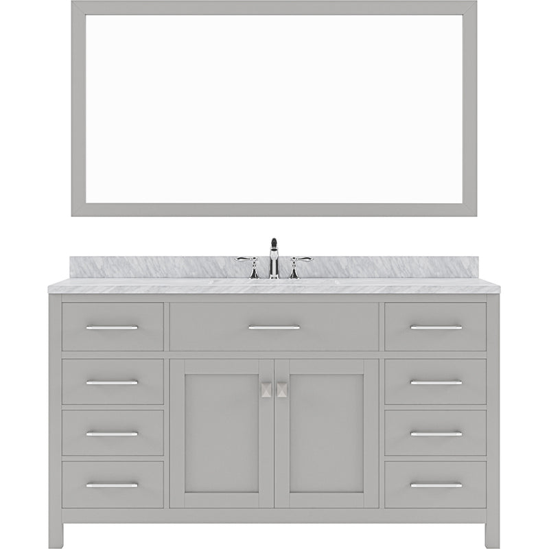 Modern Fittings Caroline 60" Single Bath Vanity with Marble Top and Round Sink Faucet