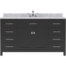 Modern Fittings Caroline 60" Single Bath Vanity with Marble Top and Round Sink