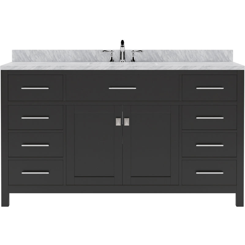 Modern Fittings Caroline 60" Single Bath Vanity with Marble Top and Round Sink