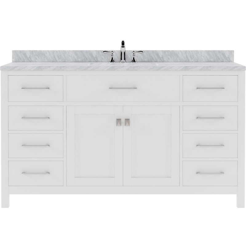 Modern Fittings Caroline 60" Single Bath Vanity with Marble Top and Round Sink