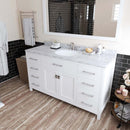 Modern Fittings Caroline 60" Single Bath Vanity with Marble Top and Round Sink