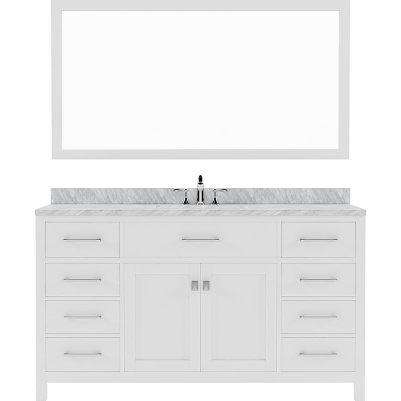 Modern Fittings Caroline 60" Single Bath Vanity with Marble Top and Round Sink Faucet