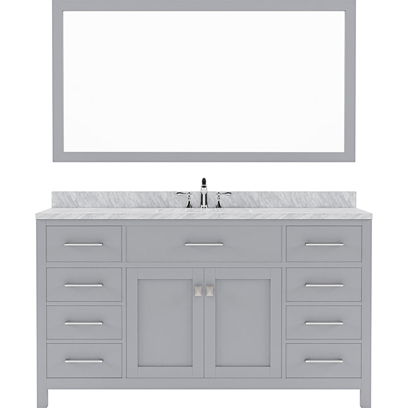 Modern Fittings Caroline 60" Single Bath Vanity with Marble Top and Square Sink Faucet