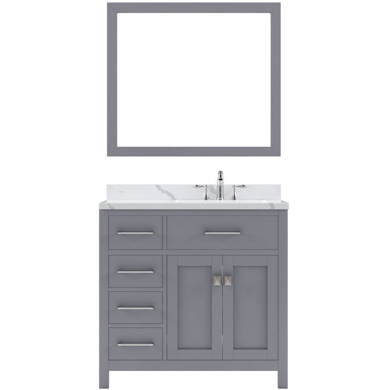 Modern Fittings Caroline Parkway 36" Single Bath Vanity with Calacatta Quartz Top and Round Sink