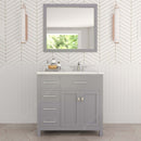 Modern Fittings Caroline Parkway 36" Single Bath Vanity with Calacatta Quartz Top and Square Sink