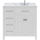 Modern Fittings Caroline Parkway 36" Single Bath Vanity with Calacatta Quartz Top and Square Sink