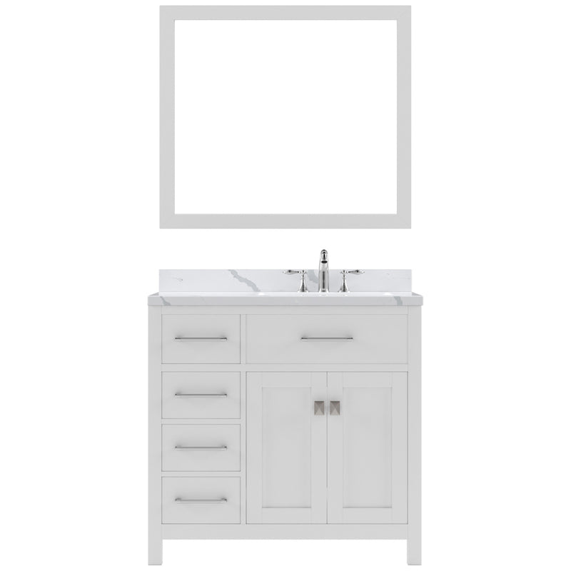 Modern Fittings Caroline Parkway 36" Single Bath Vanity with Calacatta Quartz Top and Square Sink