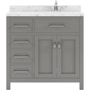 Modern Fittings Caroline Parkway 36" Single Bath Vanity with Cultured Marble Quartz Top and Round Sink