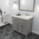 Modern Fittings Caroline Parkway 36" Single Bath Vanity with Cultured Marble Quartz Top and Round Sink Faucet