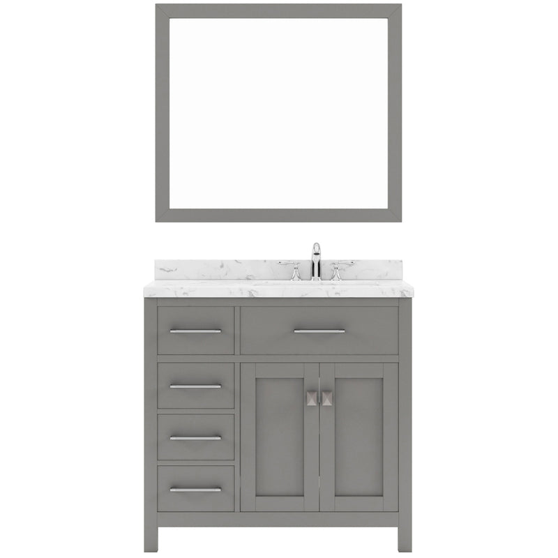 Modern Fittings Caroline Parkway 36" Single Bath Vanity with Cultured Marble Quartz Top and Round Sink