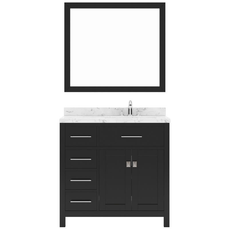 Modern Fittings Caroline Parkway 36" Single Bath Vanity with Cultured Marble Quartz Top and Round Sink