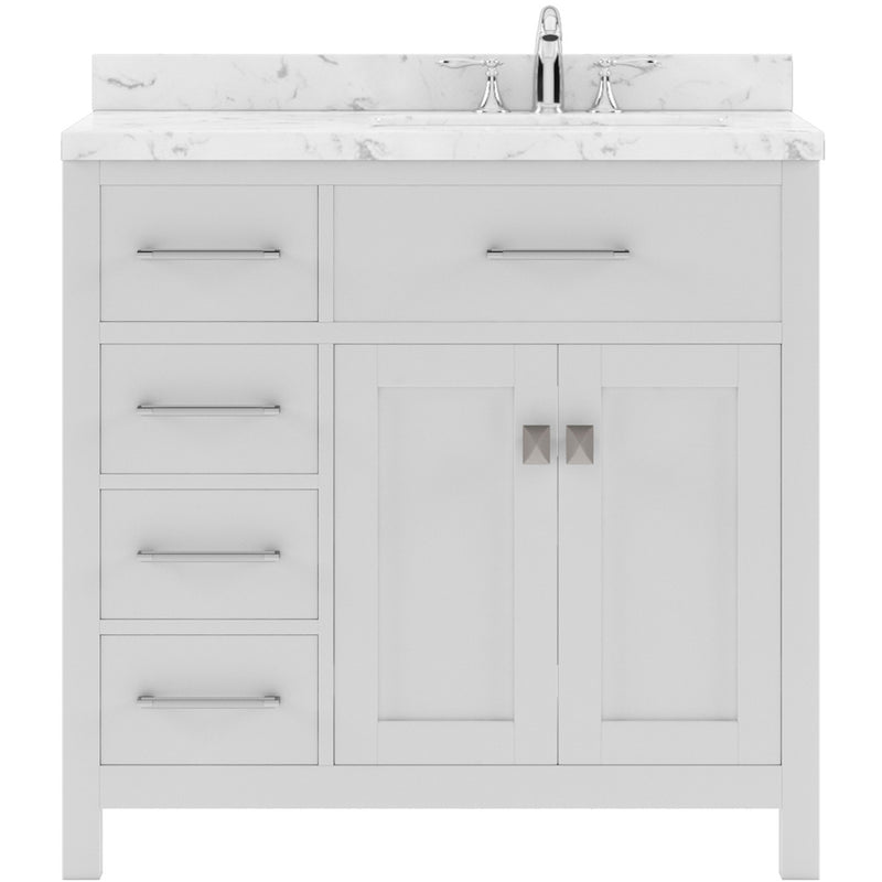 Modern Fittings Caroline Parkway 36" Single Bath Vanity with Cultured Marble Quartz Top and Round Sink