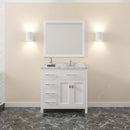 Modern Fittings Caroline Parkway 36" Single Bath Vanity with Cultured Marble Quartz Top and Round Sink