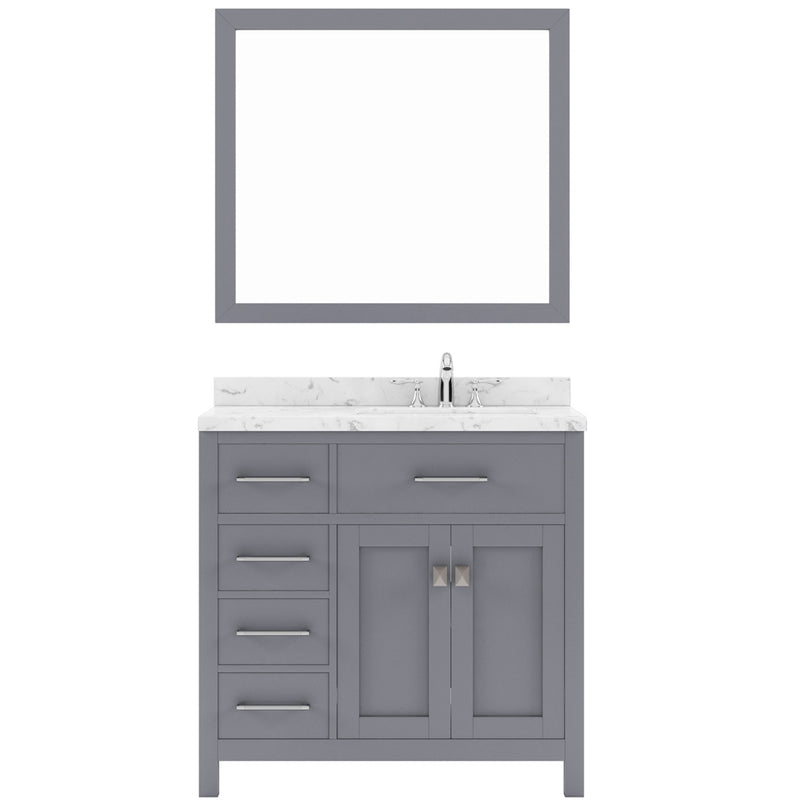 Modern Fittings Caroline Parkway 36" Single Bath Vanity with Cultured Marble Quartz Top and Square Sink