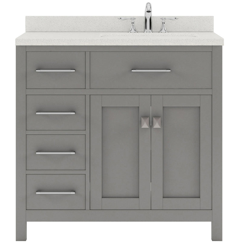 Modern Fittings Caroline Parkway 36" Single Bath Vanity with Quartz Top and Round