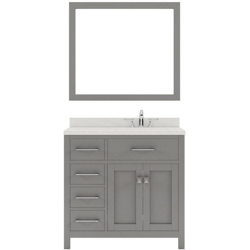 Modern Fittings Caroline Parkway 36" Single Bath Vanity with Quartz Top and Round Sink Faucet