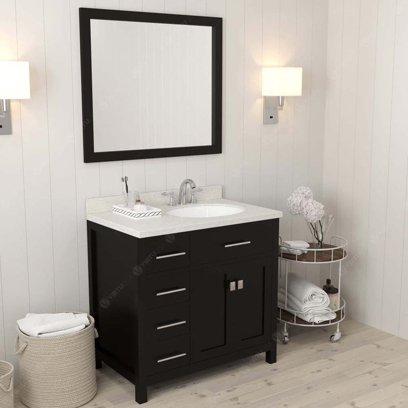 Modern Fittings Caroline Parkway 36" Single Bath Vanity with Quartz Top and Round