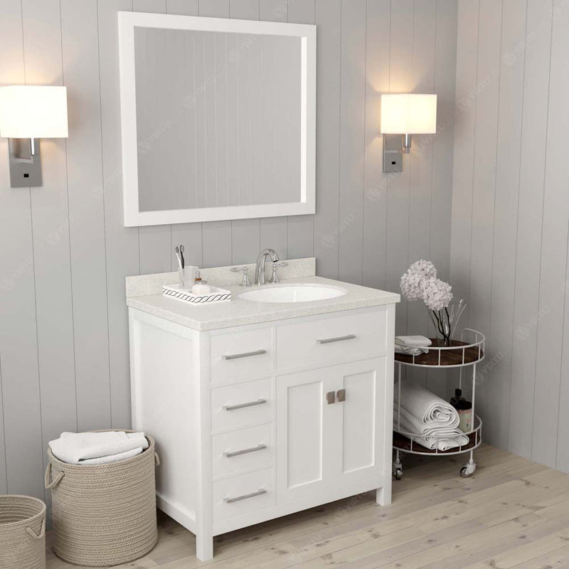 Modern Fittings Caroline Parkway 36" Single Bath Vanity with Quartz Top and Round