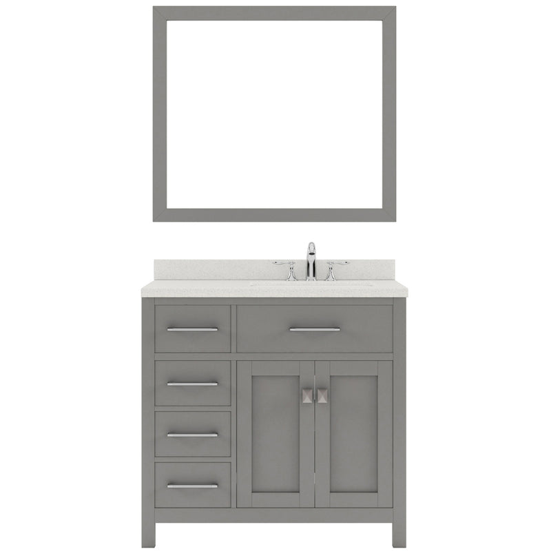 Modern Fittings Caroline Parkway 36" Single Bath Vanity with Quartz Top and Square Sink Faucet