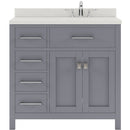 Modern Fittings Caroline Parkway 36" Single Bath Vanity with Quartz Top and Square Sink