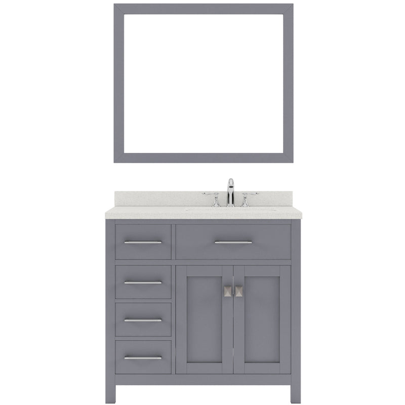 Modern Fittings Caroline Parkway 36" Single Bath Vanity with Quartz Top and Square Sink Faucet