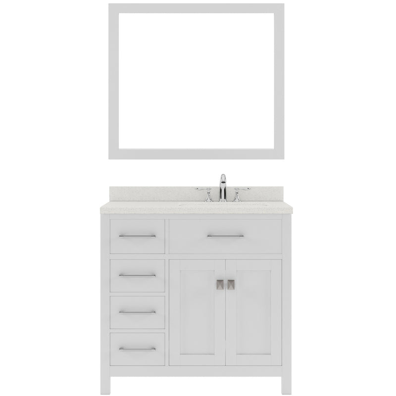 Modern Fittings Caroline Parkway 36" Single Bath Vanity with Quartz Top and Square Sink