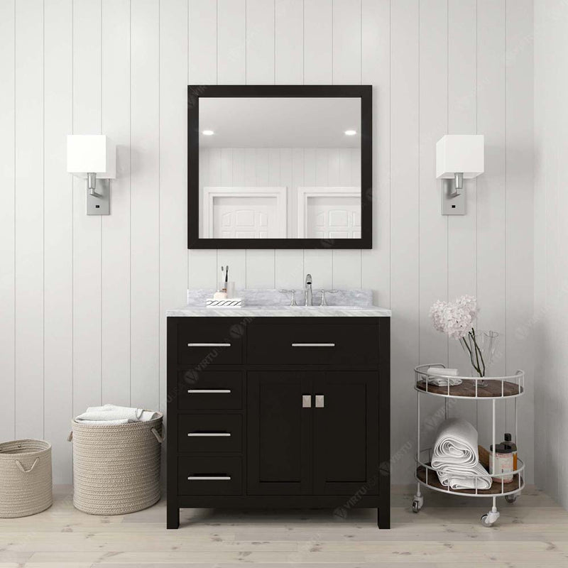 Modern Fittings Caroline Parkway 36" Single Bath Vanity with Marble Top and Round Sink