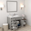 Modern Fittings Caroline Parkway 36" Single Bath Vanity with Marble Top and Square Sink Faucet