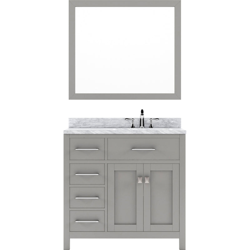 Modern Fittings Caroline Parkway 36" Single Bath Vanity with Marble Top and Square Sink Faucet