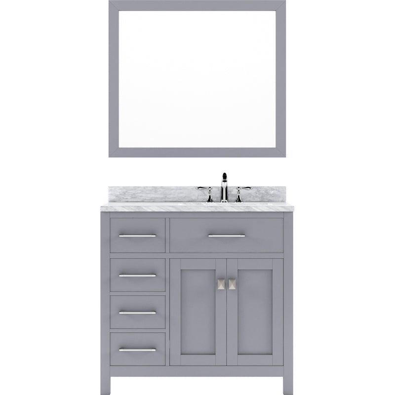 Modern Fittings Caroline Parkway 36" Single Bath Vanity with Marble Top and Square Sink Faucet