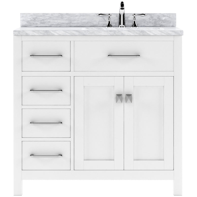 Modern Fittings Caroline Parkway 36" Single Bath Vanity with Marble Top and Square Sink