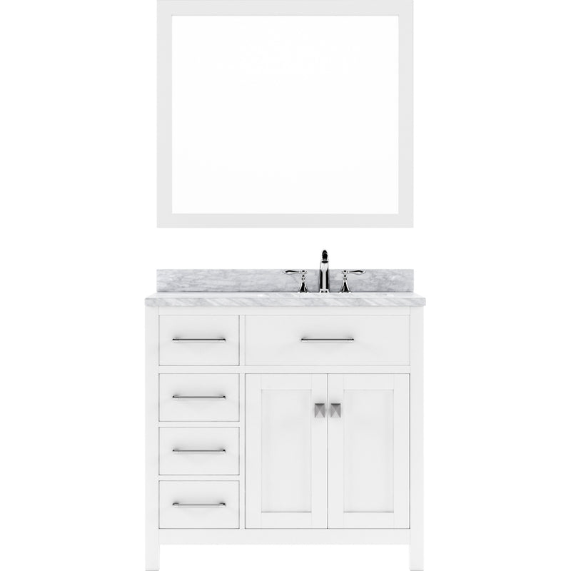 Modern Fittings Caroline Parkway 36" Single Bath Vanity with Marble Top and Square Sink Faucet