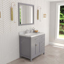 Modern Fittings Caroline Parkway 36" Single Bath Oval Vanity with Calacatta Quartz Top and Round Sink Faucet