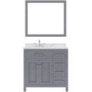 Modern Fittings Caroline Parkway 36" Single Bath Oval Vanity with Calacatta Quartz Top and Round Sink