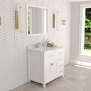 Modern Fittings Caroline Parkway 36" Single Bath Rectangular Vanity with Calacatta Quartz Top and Square Sink Faucet