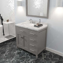 Modern Fittings Caroline Parkway 36" Single Bath Vanity with Cultured Marble Quartz Top and Round Sinks Faucet