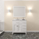 Modern Fittings Caroline Parkway 36" Single Bath Vanity with Cultured Marble Quartz Top and Round Sinks