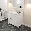 Modern Fittings Caroline Parkway 36" Single Bath Vanity with Cultured Marble Quartz Top and Round Sinks