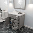 Modern Fittings Caroline Parkway 36" Single Bath Vanity with Cultured Marble Quartz Top and Square Sinks Faucet