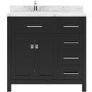 Modern Fittings Caroline Parkway 36" Single Bath Vanity with Cultured Marble Quartz Top and Square Sinks