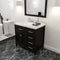 Modern Fittings Caroline Parkway 36" Single Bath Vanity with Cultured Marble Quartz Top and Square Sinks Faucet