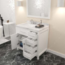 Modern Fittings Caroline Parkway 36" Single Bath Vanity with Cultured Marble Quartz Top and Square Sinks