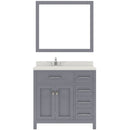 Modern Fitings Caroline Parkway 36" Single Bath Oval Vanity with Quartz Top and Round Sink Faucet