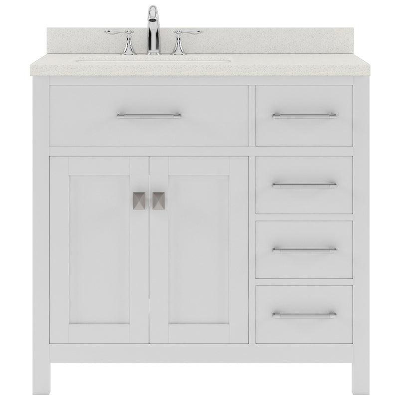 Modern Fitings Caroline Parkway 36" Single Bath Oval Vanity with Quartz Top and Round Sink